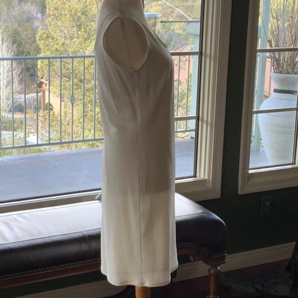 eva varro Cream Textured Tank Sheath Midi Dress - Picture 3 of 10